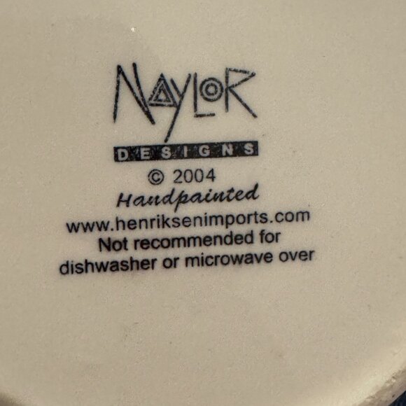 Naylor Designs hand painted Flowers Vase 9.5" Blue Vine Wine 2004 - Picture 10 of 13